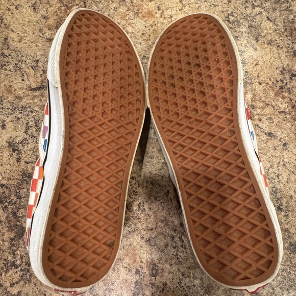 Rainbow Checkered Slip On Vans - Picture 6 of 7
